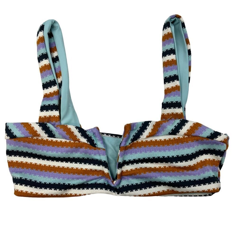 L*Space Women's Lee Lee V Wire Center Pull Over Bikini Top Striped Size XS New
